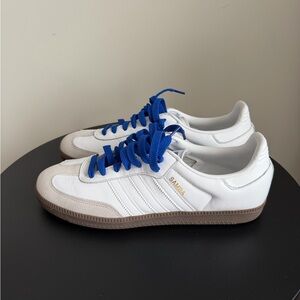 Adidas Samba White and Blue Sneakers